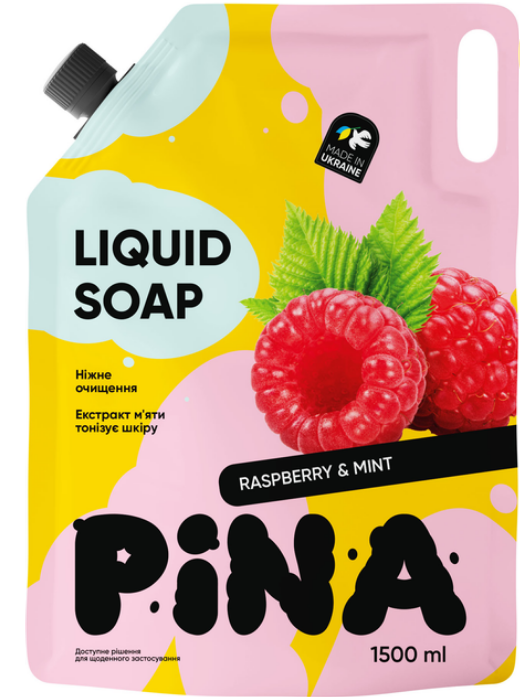 Pina рідке мило дой-пак1500мл Raspberry and mint